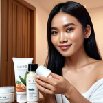 **

A Malaysian influencer authentically engaging with their audience while showcasing an organic skincare product. The background should feature a cozy, modern Malaysian home. Emphasize natural lighting and genuine interaction. Include #Ad or #Sponsored subtly in the corner. Focus on warm tones and relatable aesthetics popular in Malaysian lifestyle content.

**