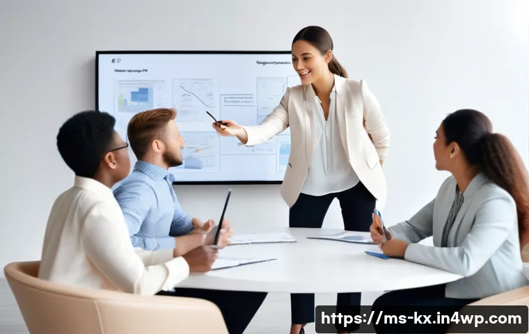 인플루언서 협업에서의 소통의 중요성 - **Prompt 1: Strategic Planning & Clear Communication in a Modern Office**
A diverse group of you...