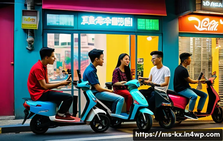 인플루언서의 팔로워 분석 및 활용 방법 - A vibrant urban street scene in Kuala Lumpur during the early evening, showing diverse young adults ...