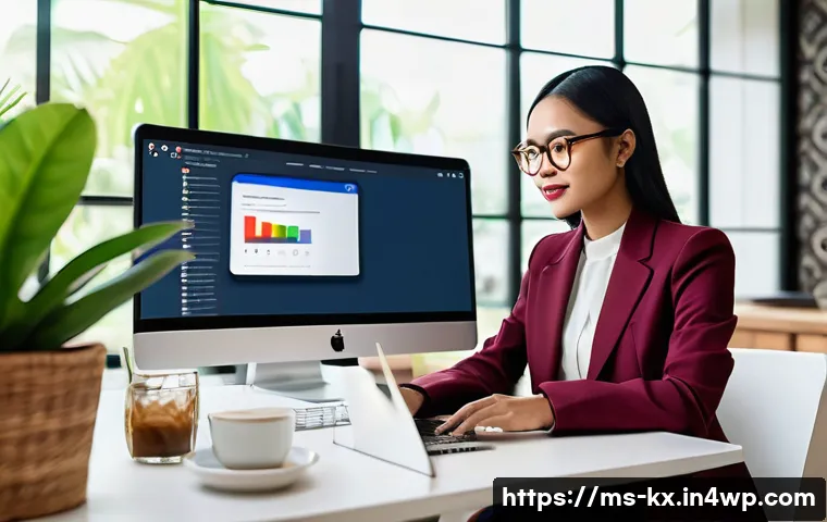 인플루언서 협업의 ROI 측정 방법 - A modern digital marketing office scene featuring a young Malay professional woman analyzing social ...