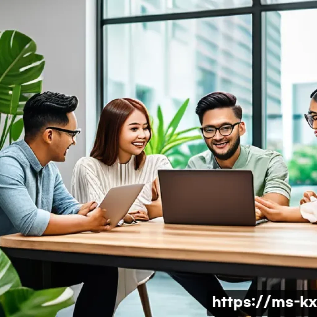 유명 인플루언서와의 효과적인 협업 전략 - A vibrant and professional digital marketing workspace featuring a diverse group of Malaysian influe...