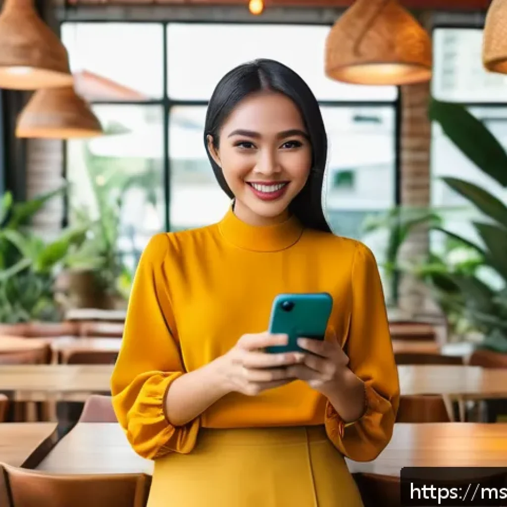 인플루언서 협업을 위한 실무 가이드 - A professional Malaysian micro influencer in stylish casual attire, holding a smartphone and engagin...