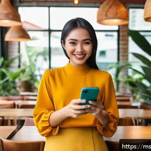 Home 30 인플루언서 협업을 위한 실무 가이드 - A professional Malaysian micro influencer in stylish casual attire, holding a smartphone and engagin...