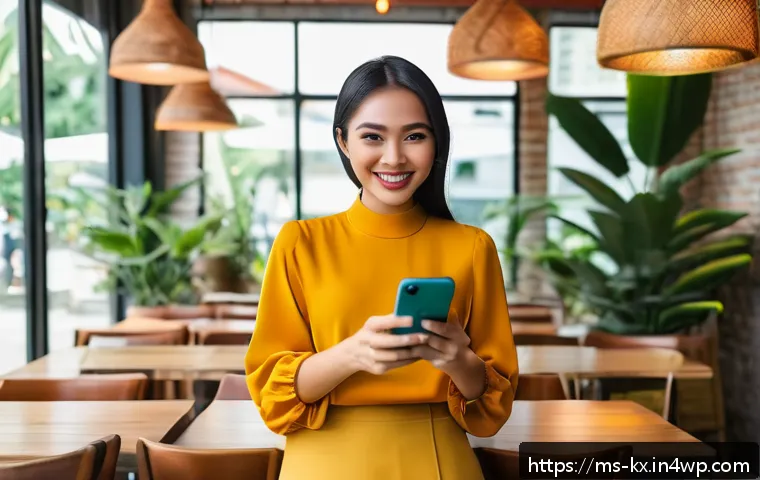 인플루언서 협업을 위한 실무 가이드 - A professional Malaysian micro influencer in stylish casual attire, holding a smartphone and engagin...